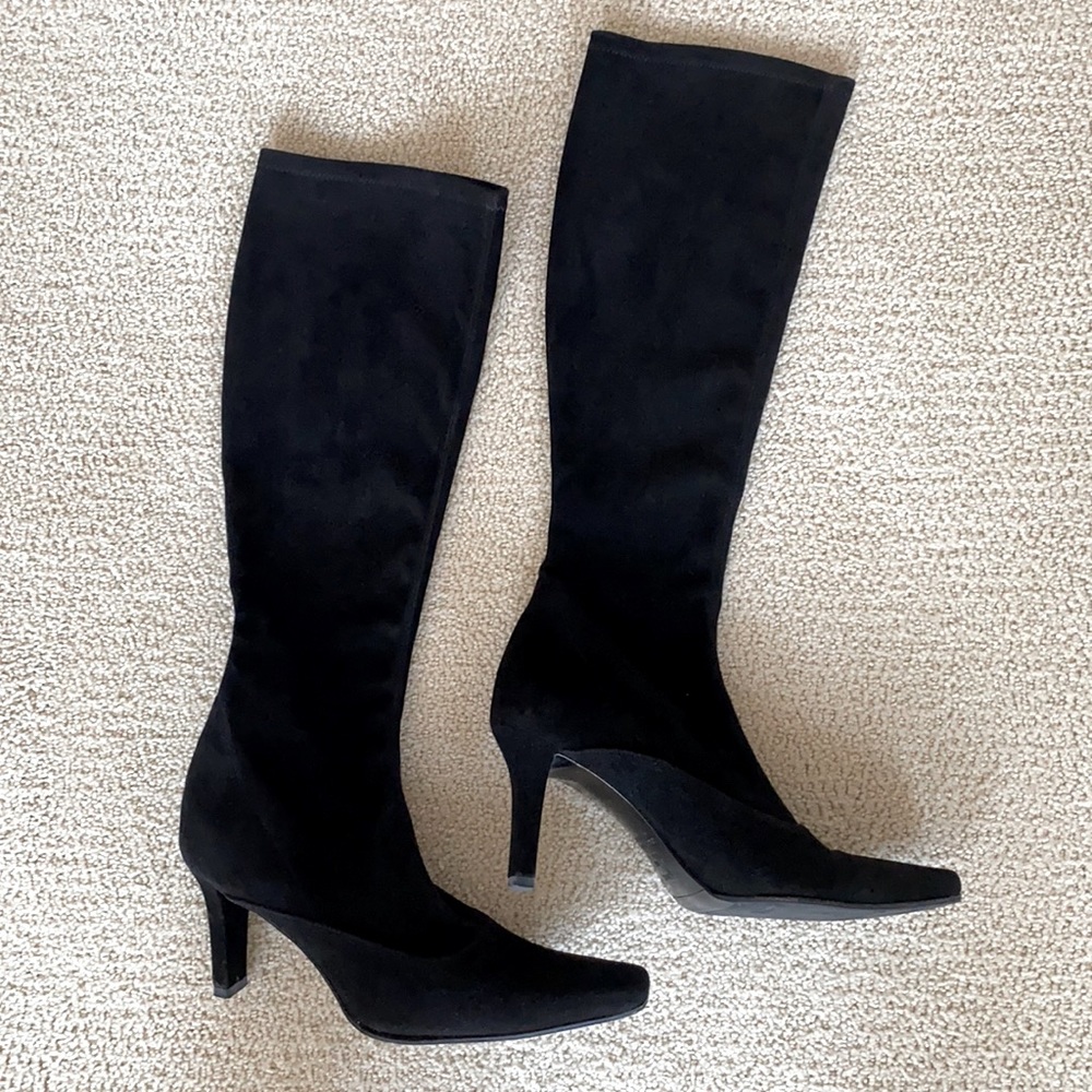 Stuart Weitzman Black Suede Boots Size 7 1/2